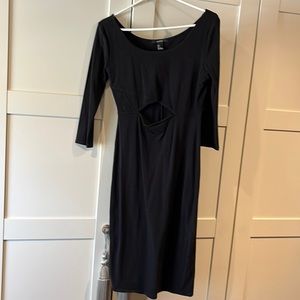 Black fitted dress with cut out